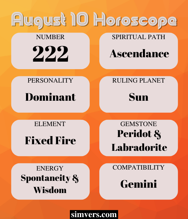 August 10 horoscope