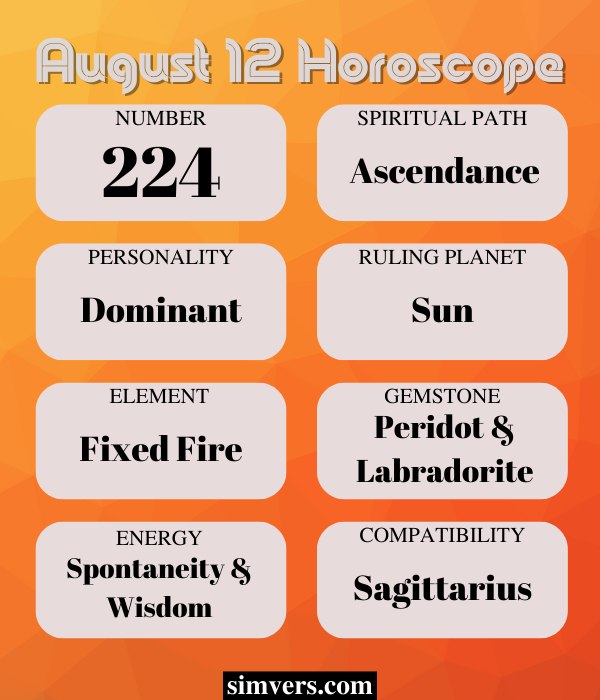 August 12 horoscope