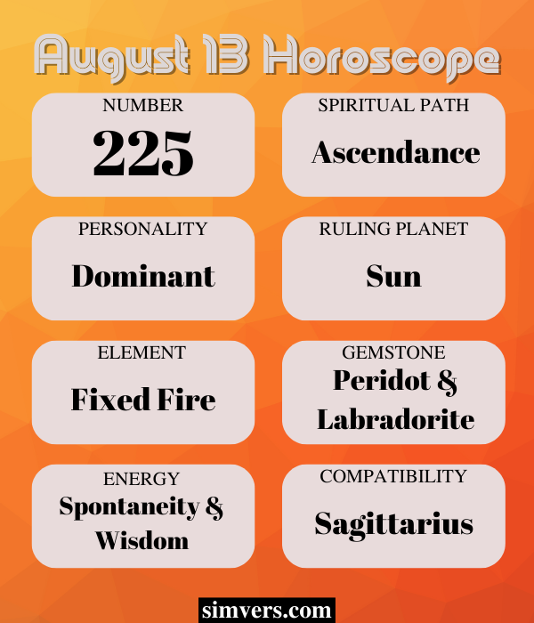 August 13: Birthday Personality Zodiac Events More (A Guide)