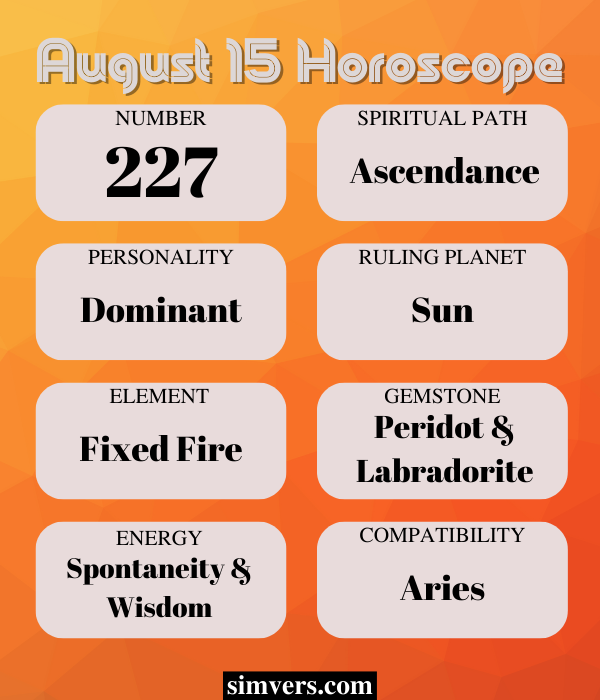 August 15 horoscope