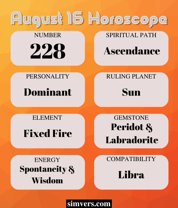 August 16 horoscope