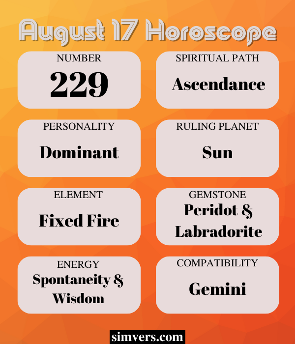 August 17 Birthday, Personality, Zodiac, Events, & More (A Guide)