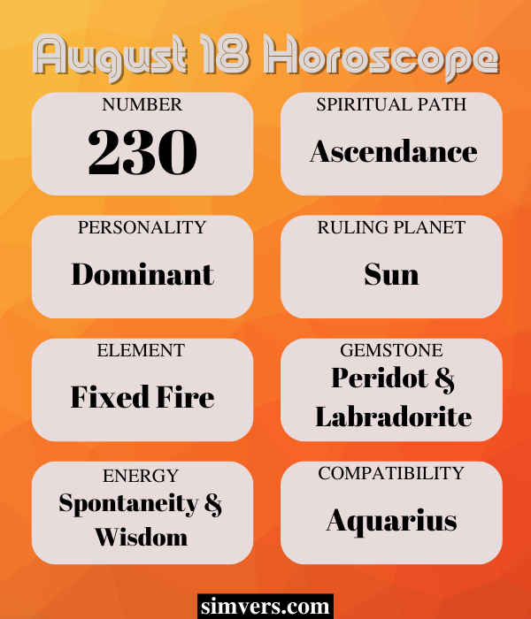 August 18 horoscope