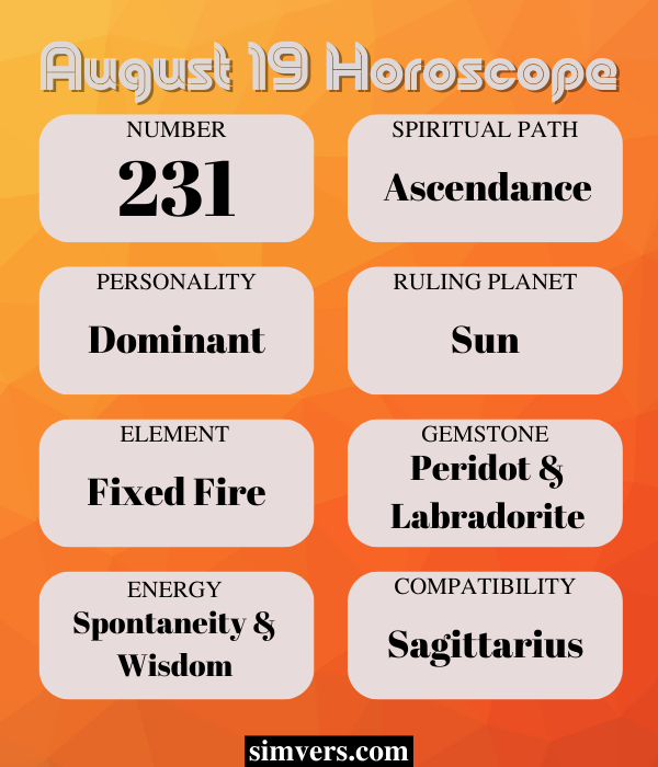 August 19 horoscope