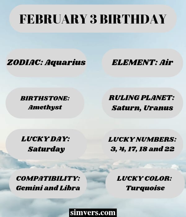 February 3 Birthday