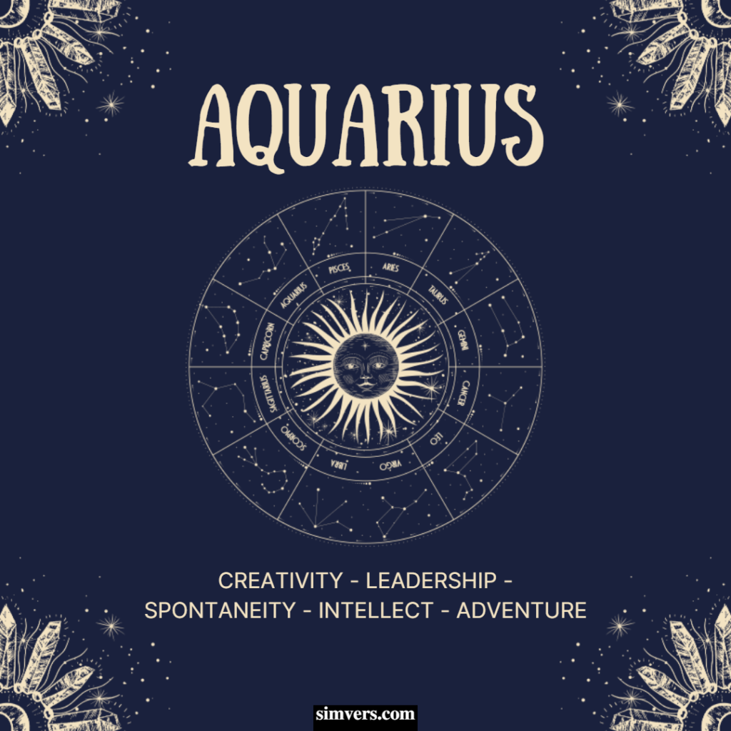 Aquarius zodiac sign personality traits include creativity, leadership, spontaneity, and intellect.