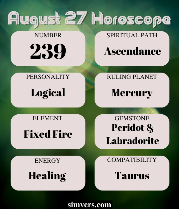 August 27 horoscope