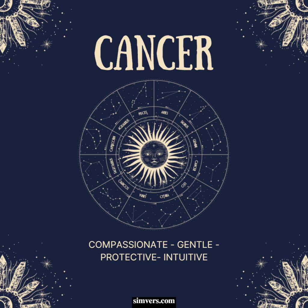 The Cancer zodiac sign personality traits are compassionate, gentle, protective, and intuitive.