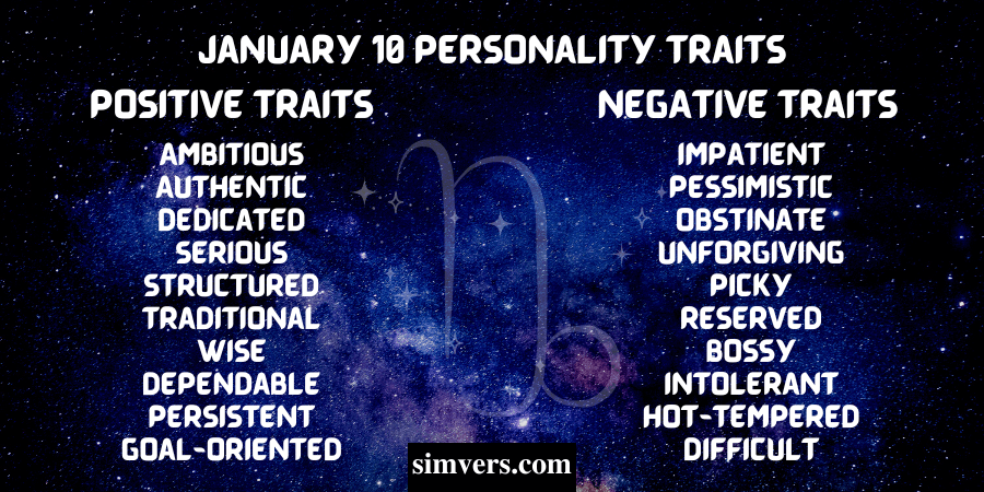 January 10 Personality Traits
