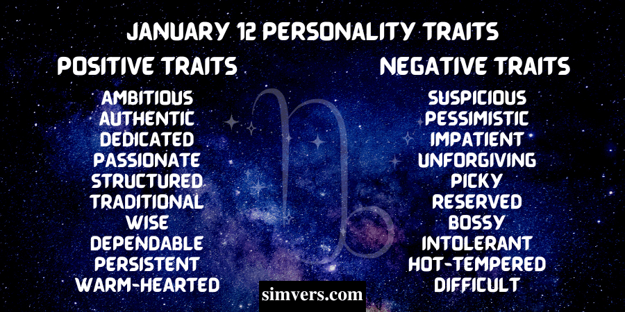 January 12 Personality Traits