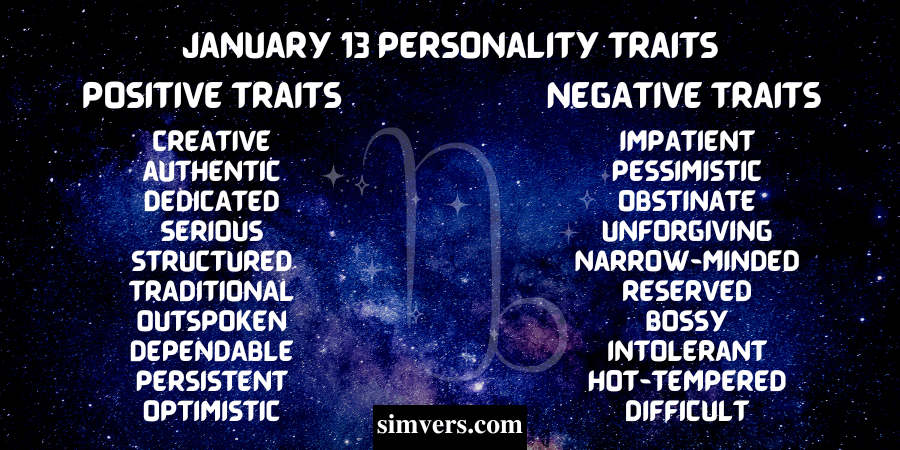 January 13 Personality Traits