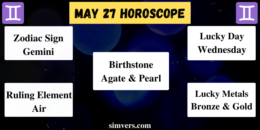 Horoscope for May 27 Zodiac