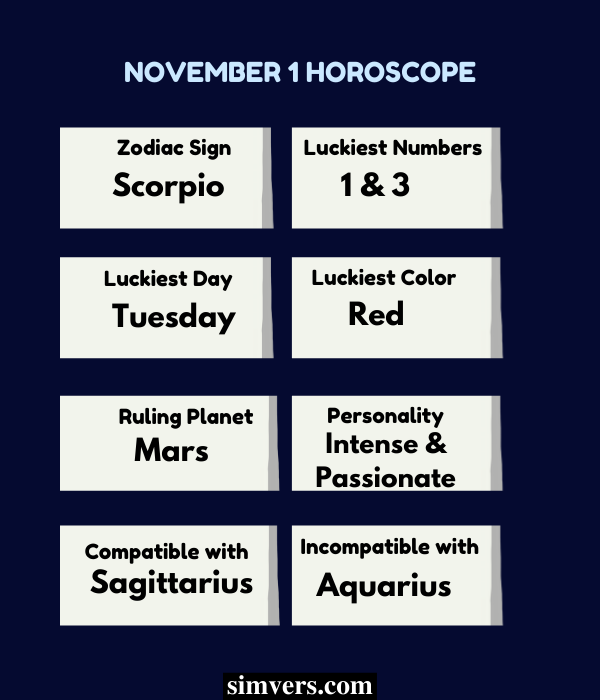 November 1 Horoscope