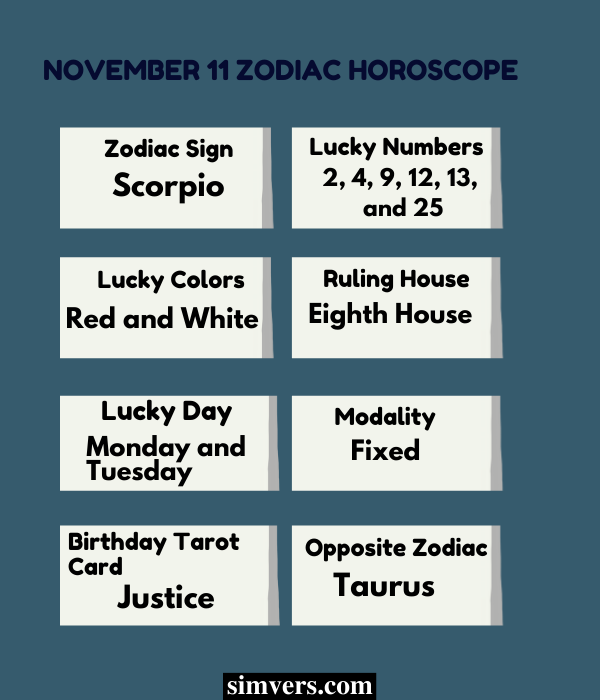 November 11 Zodiac Horoscope