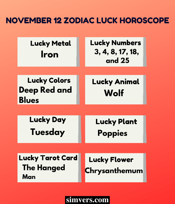 November 12 Zodiac Luck Horoscope