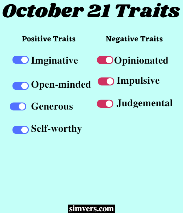 October 21 birthday positive and negative traits