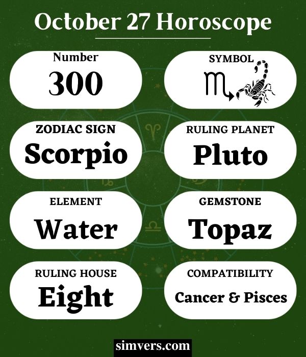 October 27 Zodiac Birthday, Personality, & More (Full Guide)