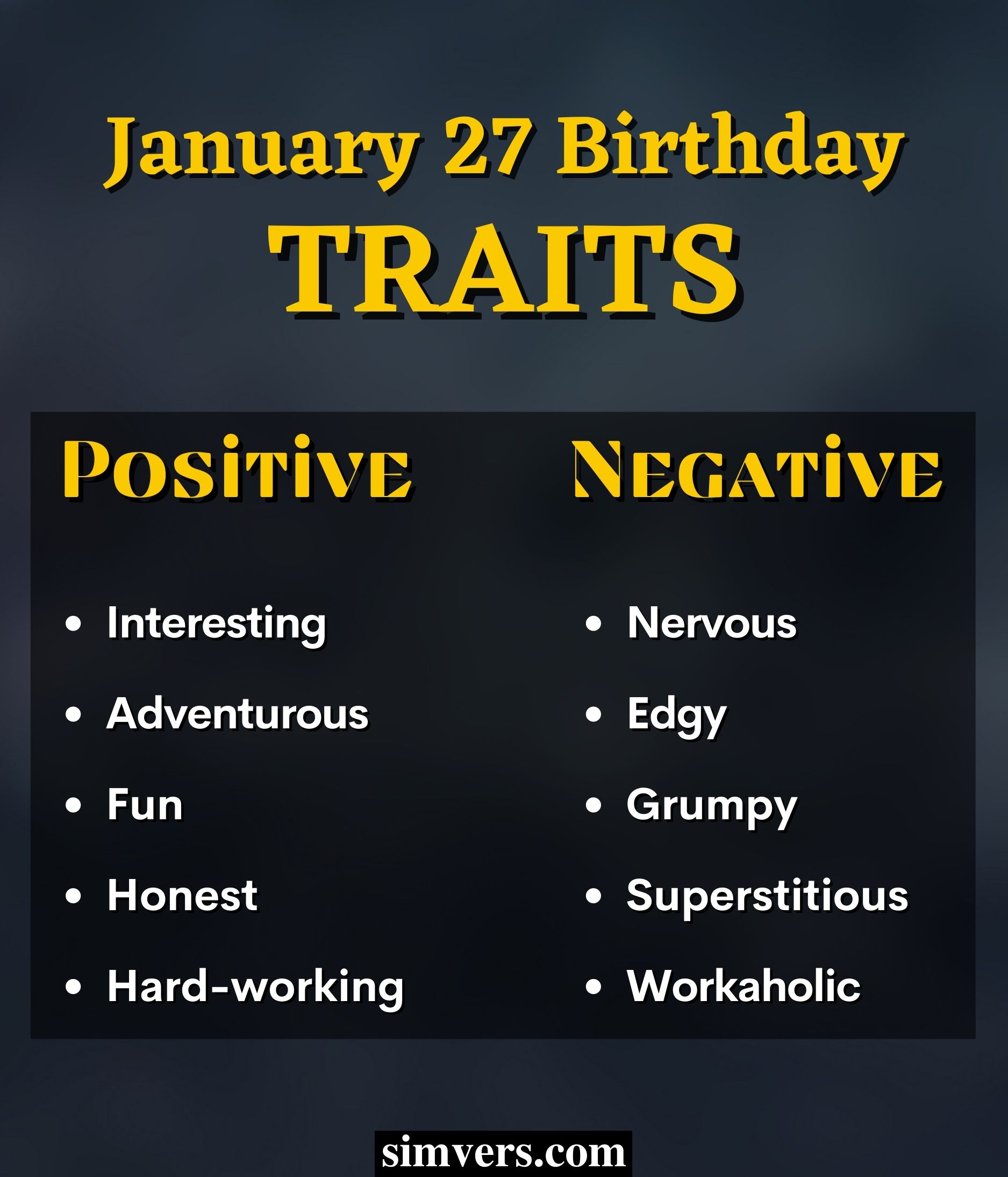 january 27 zodiac sign traits